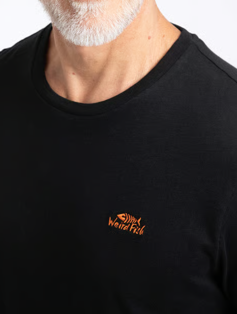 Weird Fish Fished Branded Black T-Shirt Black