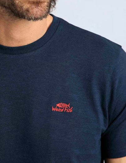 Weird Fish Fished Organic Navy T-Shirt Navy