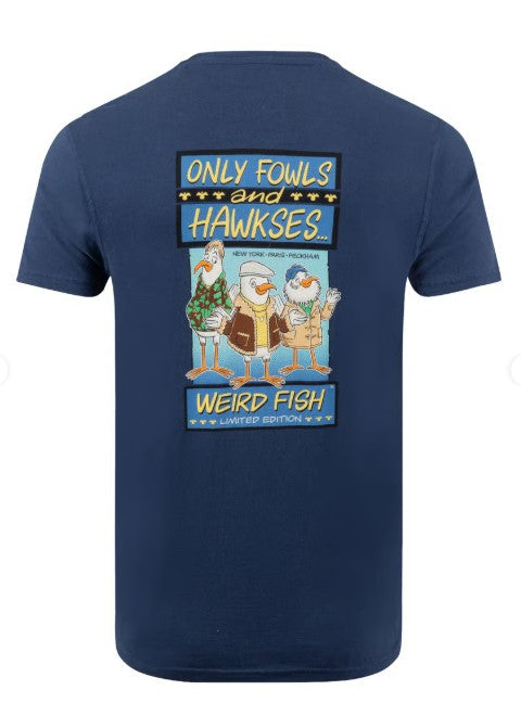 Weird Fish Only Fowls & Hawkses Navy Tee Navy