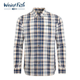 Weird Fish Fresno Ecru Long Sleeve Shirt Blue