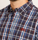 Weird Fish Fresno Navy & Red Check Shirt Navy