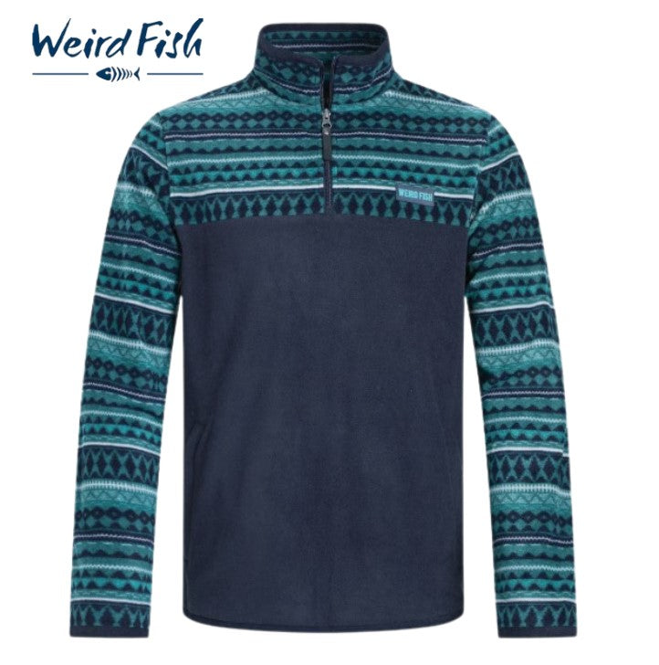 Weird Fish Gilbert Printed Cedar Fleece Green
