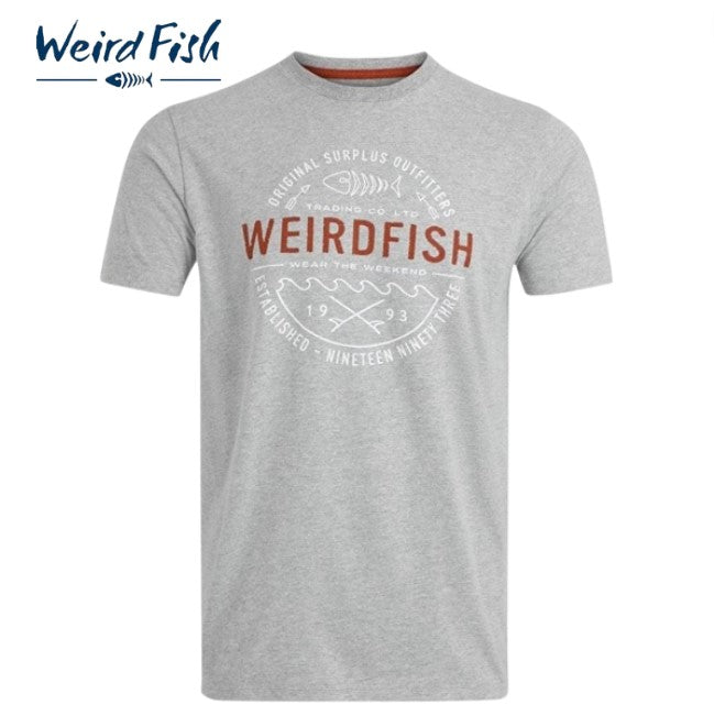 Weird Fish Grey Printed T-Shirt Grey