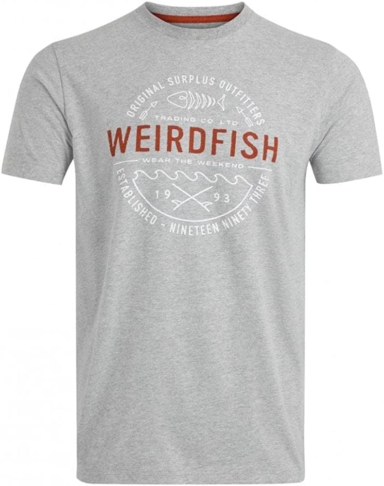 Weird Fish Grey Printed T-Shirt Grey