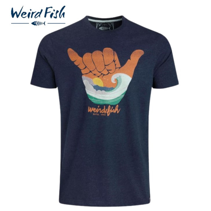 Weird Fish Hang Loose Logo T-Shirt Navy