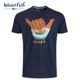 Weird Fish Hang Loose Logo T-Shirt Navy