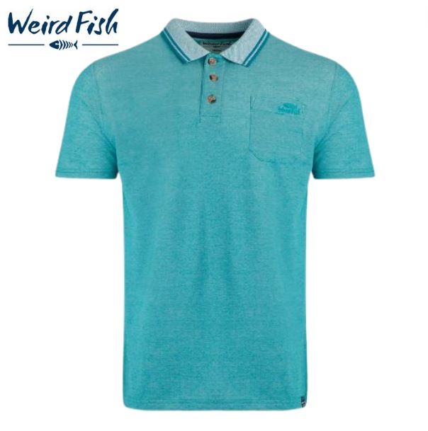 Weird Fish Harlow Peacock Blue Polo Blue