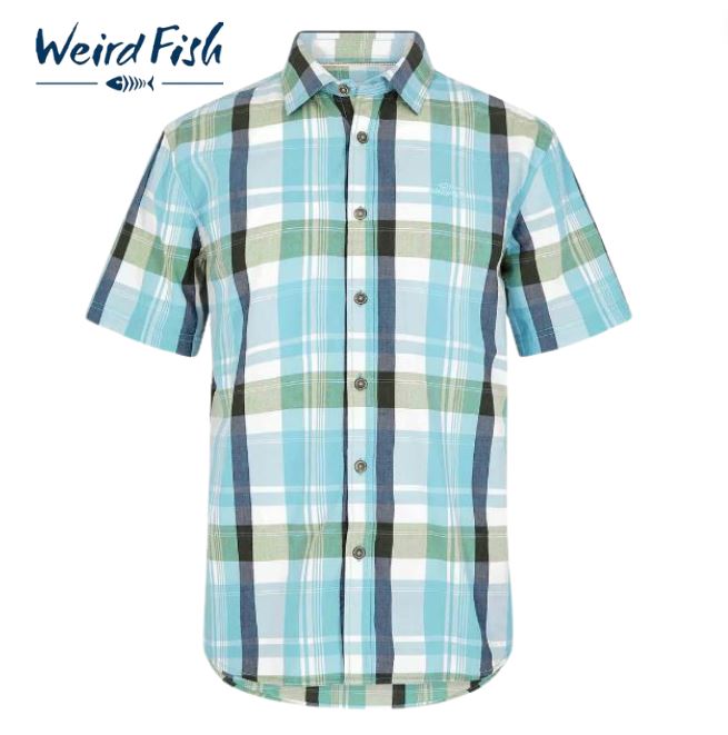 Weird Fish Blue Check Shirt Blue