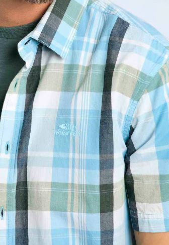 Weird Fish Blue Check Shirt Blue