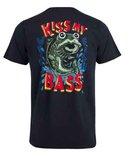 Weird Fish Kiss My Bass Navy T-Shirt Navy