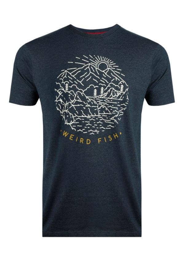 Weird Fish Lakes & Peaks Navy Tee Navy