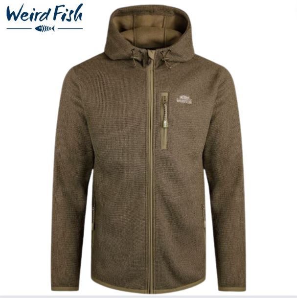 Weird Fish Lockie Khaki Full Zip Hoodie Green
