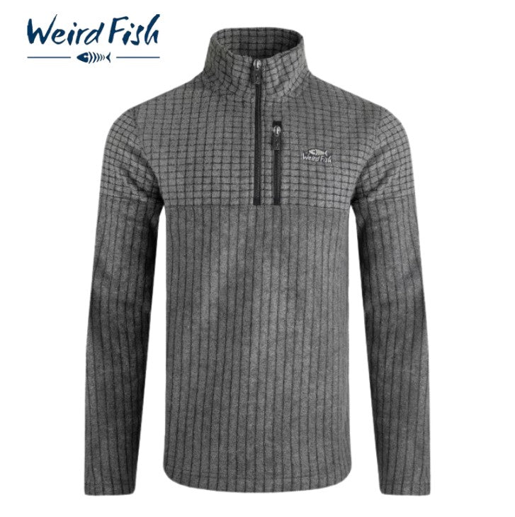 Weird Fish Longmont Grid Fleece Navy