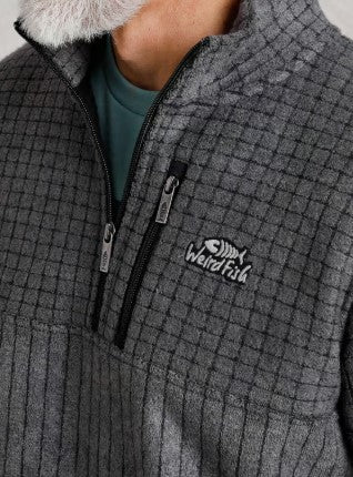 Weird Fish Longmont Grid Fleece Navy