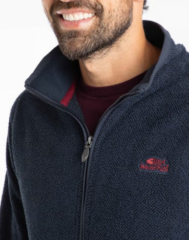 Weird Fish Merrill Full Zip Navy Fleece Navy