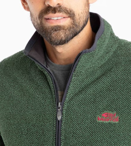 Weird Fish Merril Full Zip Spruce Fleece Green