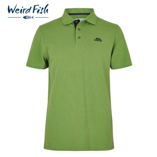 Weird Fish Organic Cotton Kiwi Polo Green