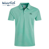 Weird Fish Miles Pique Aqua Polo Shirt Blue