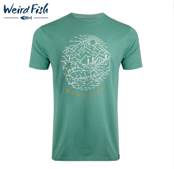 Weird Fish Lakes & Peaks Dark Jade Tee Green