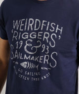 Weird Fish Riggers Logo Dark Navy Tee Navy