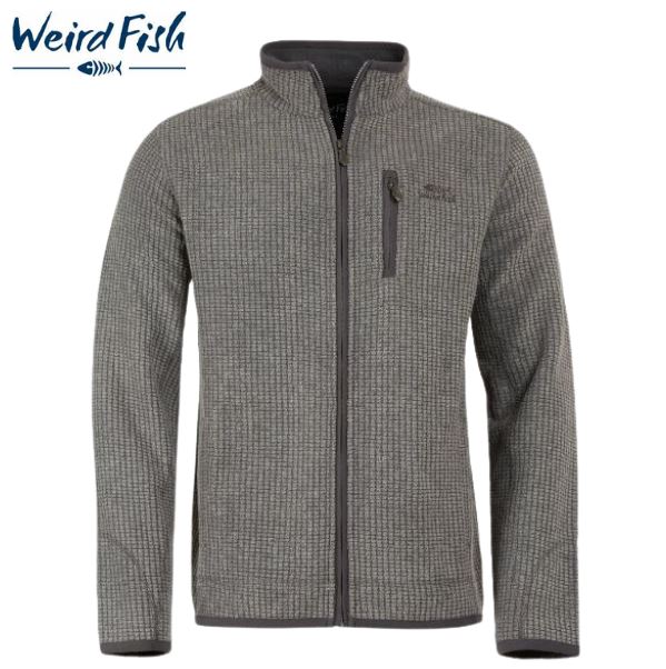 Weird Fish Rosten Full Zip Cement Fleece Grey