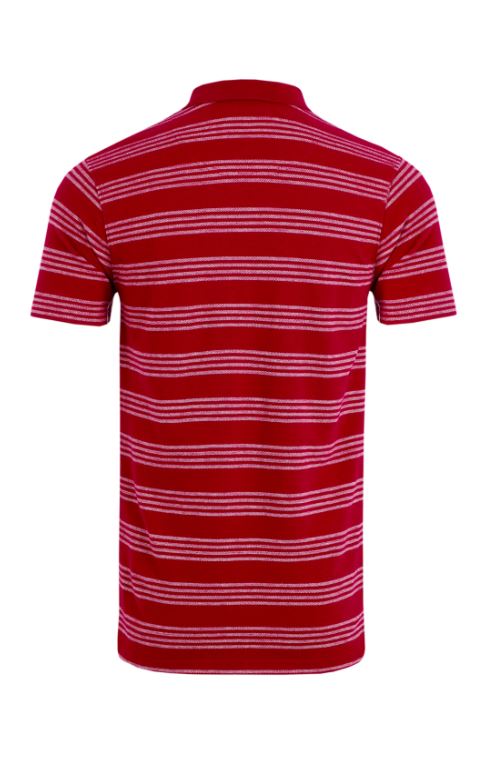Weird Fish Rothko Red Stripe Polo Shirt Red