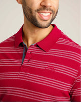 Weird Fish Rothko Red Stripe Polo Shirt Red