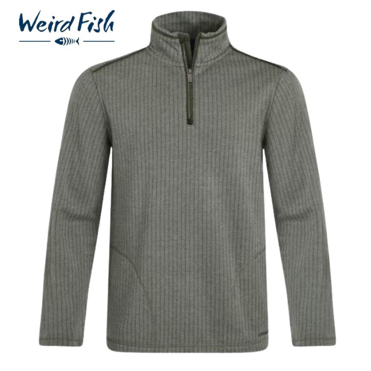 Weird Fish Sterling Olive Quarter Zip Green