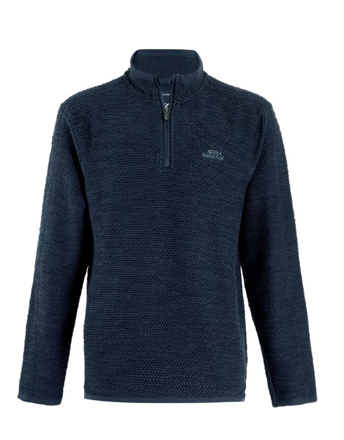Weird Fish Stern 1/4 Zip Navy Fleece Navy