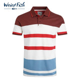 Weird Fish Sunbury Pinot Stripe Polo Red