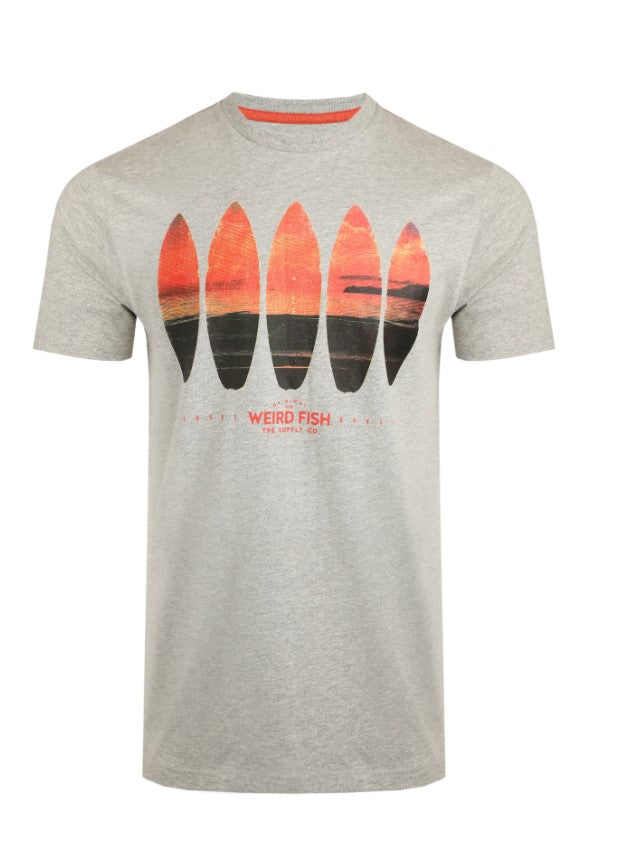 Weird Fish Surf Scene Grey Marl Tee Light Grey