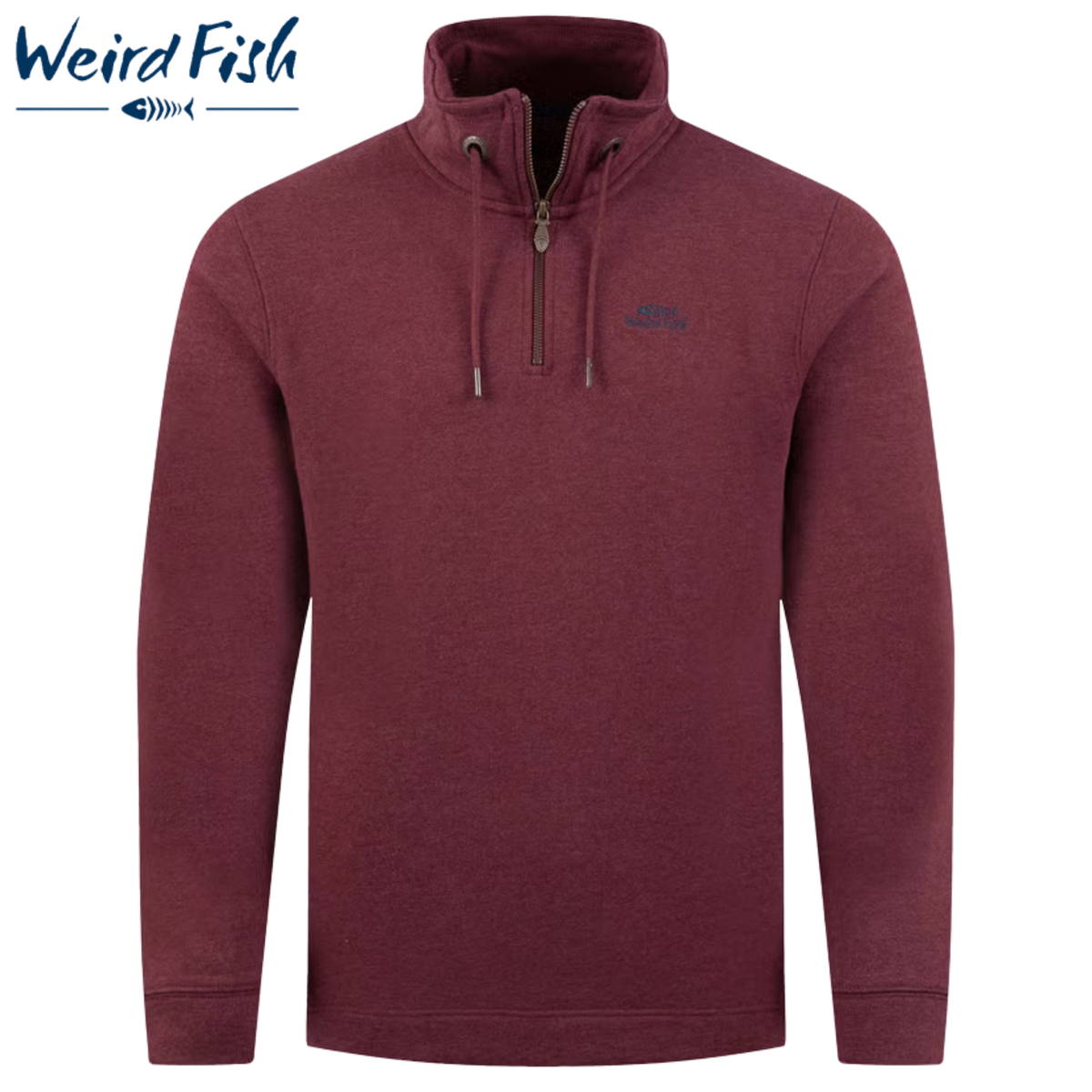 Weird Fish Brampton 1/4 Zip Crimson Swea Wine