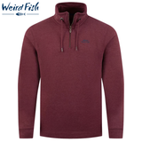 Weird Fish Brampton 1/4 Zip Crimson Swea Wine