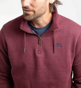 Weird Fish Brampton 1/4 Zip Crimson Swea Wine
