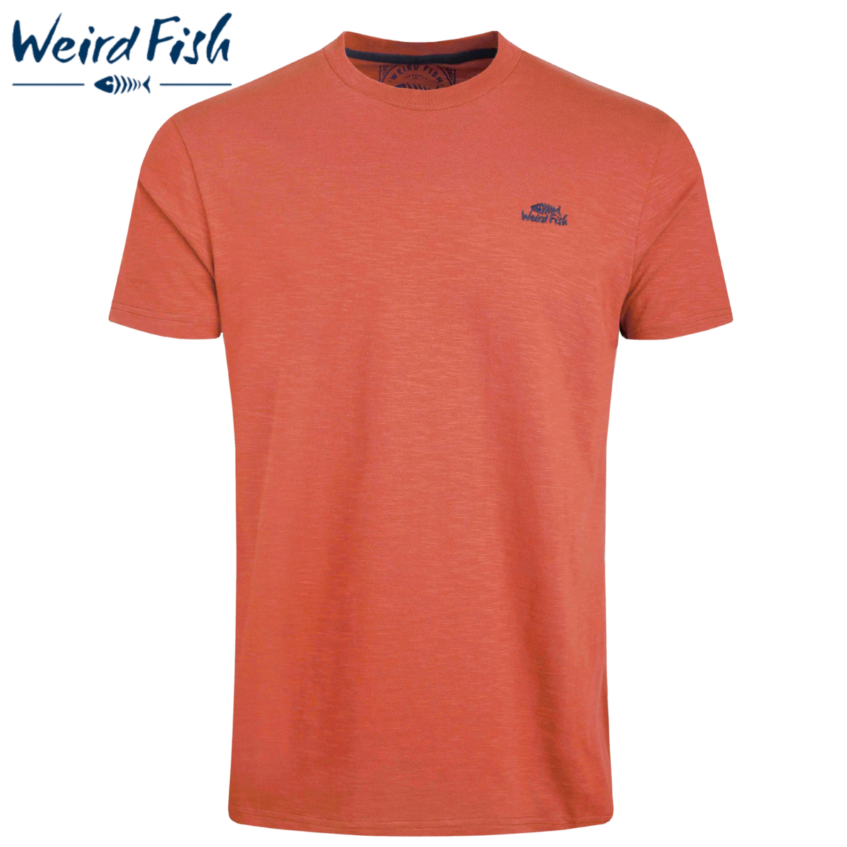Weird Fish Fished Organic Crew Neck Tee Red