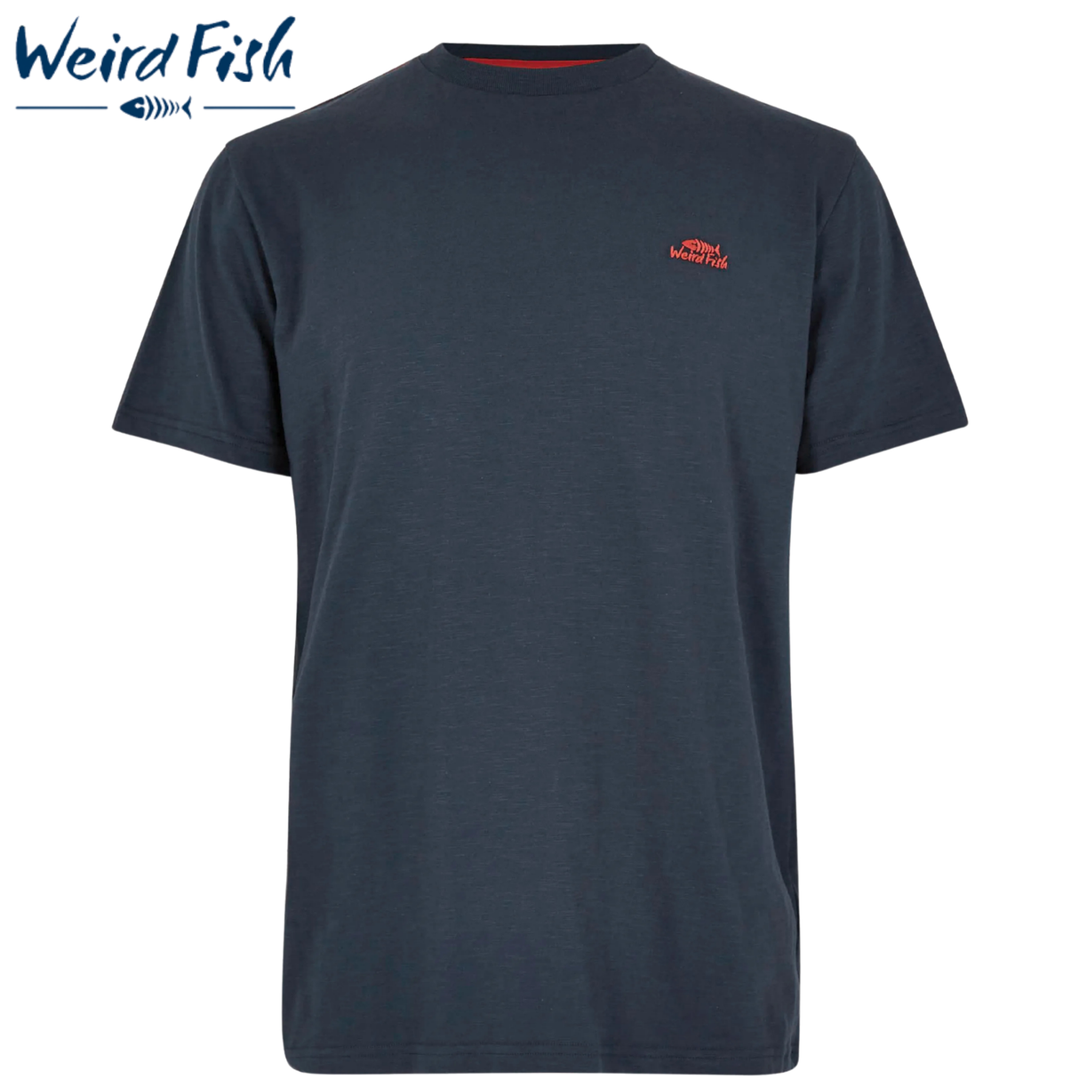 Weird Fish Fished Organic Navy T-Shirt Navy