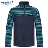 Weird Fish Gilbert Printed Cedar Fleece Green