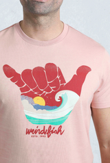 Weird Fish Hanng Loose Logo T-Shirt Pink