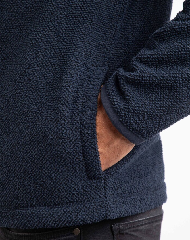 Weird Fish Merrill Full Zip Navy Fleece Navy