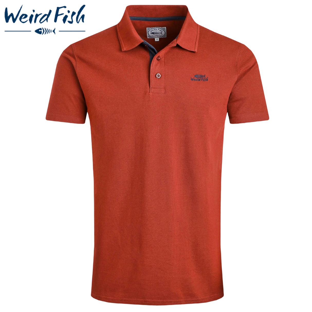 Weird Fish Miles Nantucket Rust Polo Orange