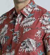 Weird Fish Faraway Print Paprika Shirt Red
