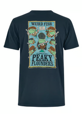 Weird Fish Peaky Flounders Artist Tee Navy