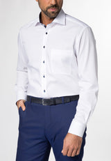 Eterna White With Navy Trim Shirt White