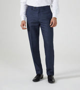 Skopes Woolf Navy Check Suit Trousers Navy