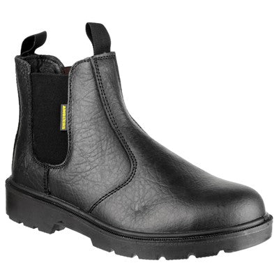 Ambler Steel Toe Slip On Work Boot Black