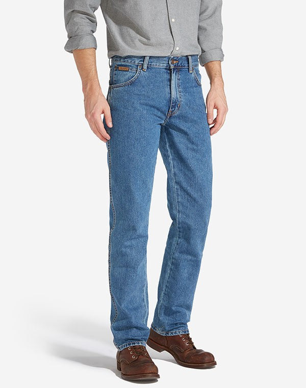 Wrangler Texas Stretch Worn Broke Jeans Blue