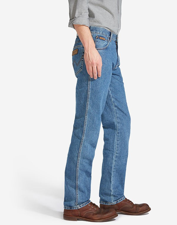 Wrangler Texas Stretch Worn Broke Jeans Blue